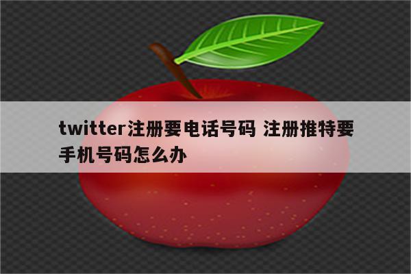 twitter注册要电话号码 注册推特要手机号码怎么办