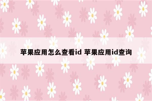 苹果应用怎么查看id 苹果应用id查询