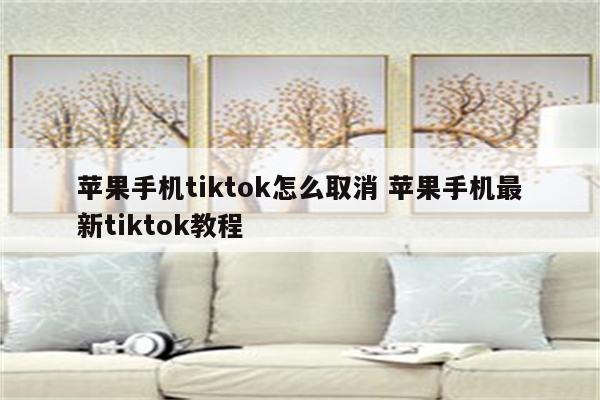 苹果手机tiktok怎么取消 苹果手机最新tiktok教程