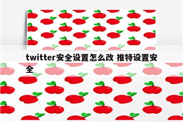 twitter安全设置怎么改 推特设置安全