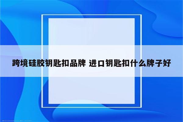 跨境硅胶钥匙扣品牌 进口钥匙扣什么牌子好