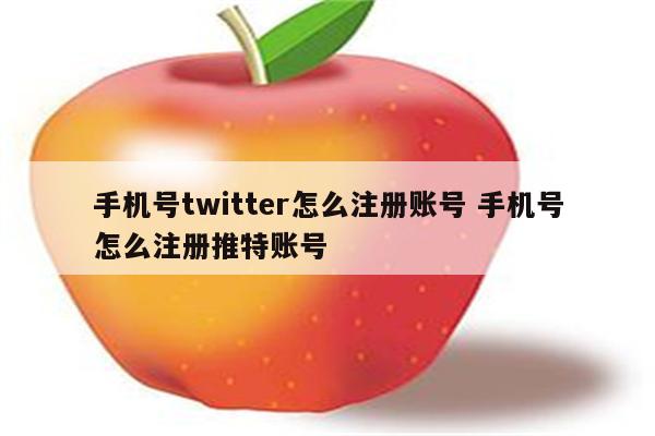 手机号twitter怎么注册账号 手机号怎么注册推特账号
