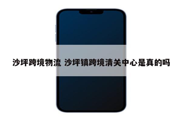 沙坪跨境物流 沙坪镇跨境清关中心是真的吗