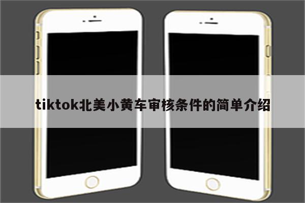 tiktok北美小黄车审核条件的简单介绍