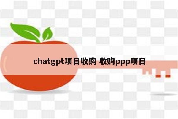 chatgpt项目收购 收购ppp项目