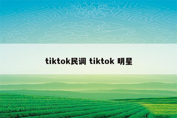 tiktok民调 tiktok 明星