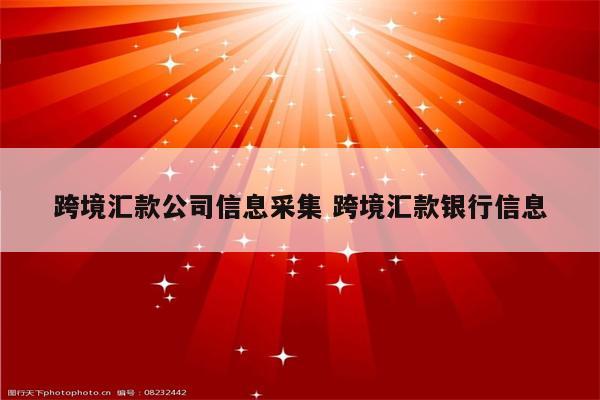 跨境汇款公司信息采集 跨境汇款银行信息