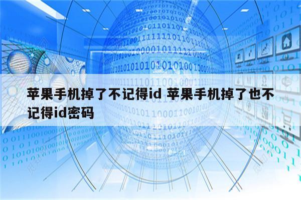 苹果手机掉了不记得id 苹果手机掉了也不记得id密码