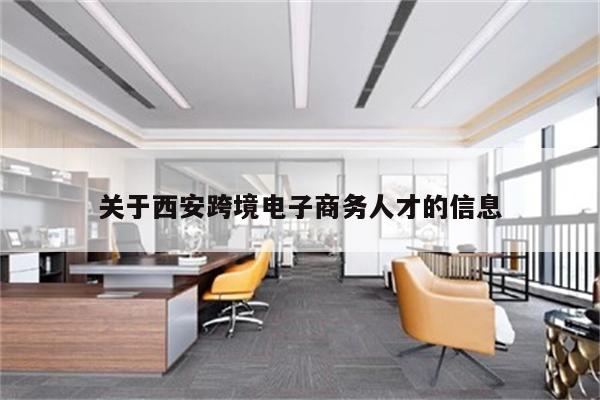 关于西安跨境电子商务人才的信息