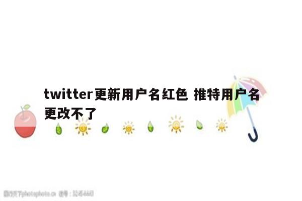 twitter更新用户名红色 推特用户名更改不了