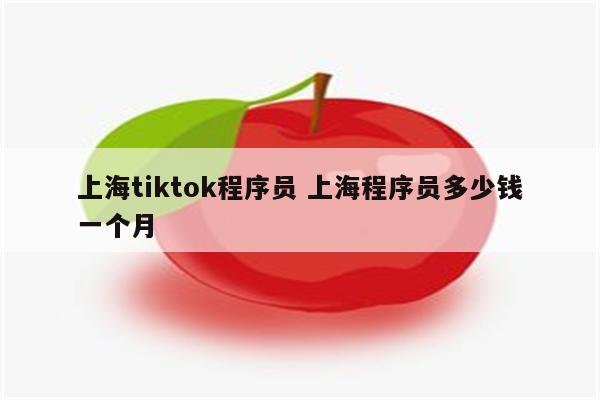 上海tiktok程序员 上海程序员多少钱一个月
