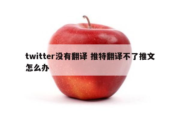 twitter没有翻译 推特翻译不了推文怎么办