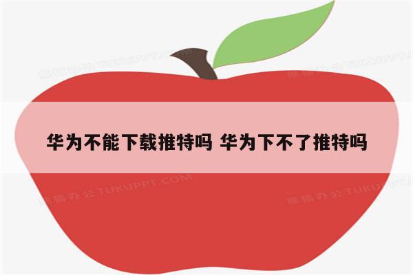 华为不能下载推特吗 华为下不了推特吗