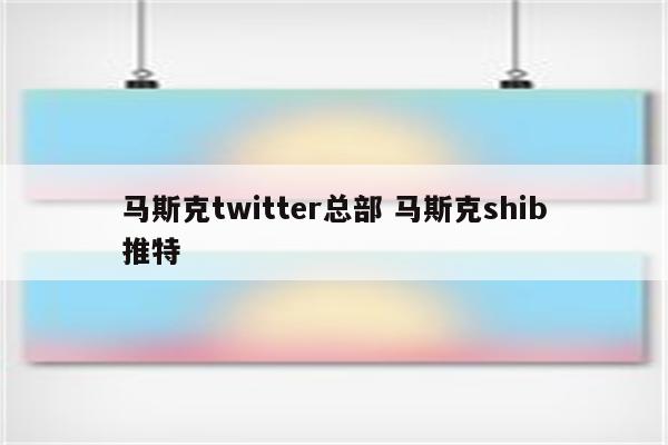 马斯克twitter总部 马斯克shib推特