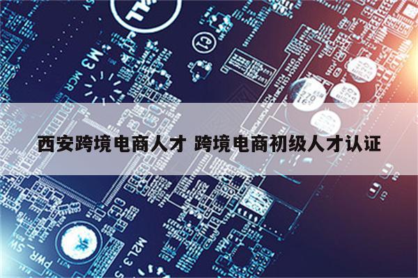 西安跨境电商人才 跨境电商初级人才认证