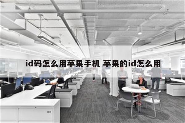 id码怎么用苹果手机 苹果的id怎么用