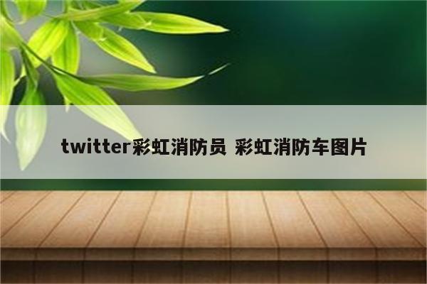 twitter彩虹消防员 彩虹消防车图片