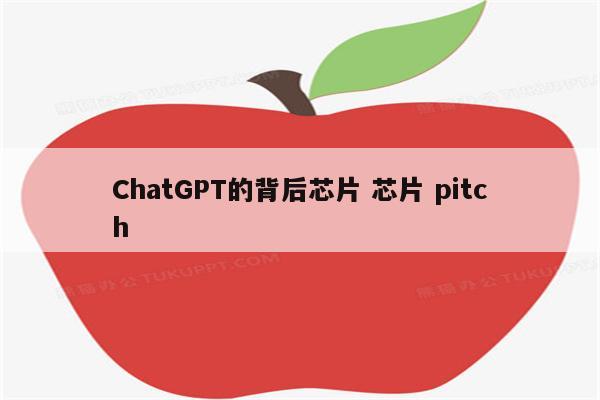 ChatGPT的背后芯片 芯片 pitch