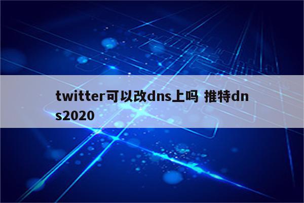 twitter可以改dns上吗 推特dns2020