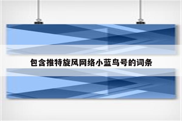 包含推特旋风网络小蓝鸟号的词条