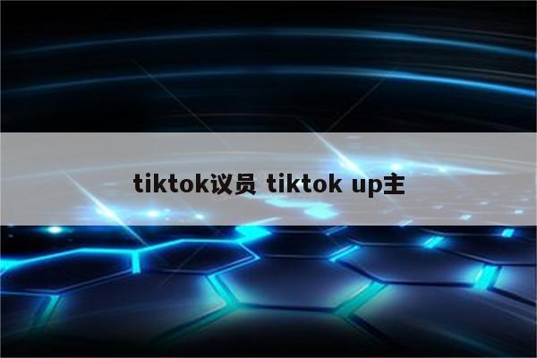 tiktok议员 tiktok up主