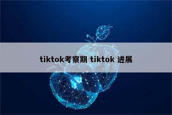 tiktok考察期 tiktok 进展