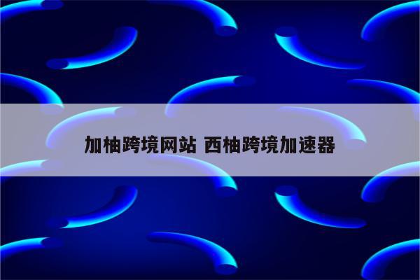 加柚跨境网站 西柚跨境加速器