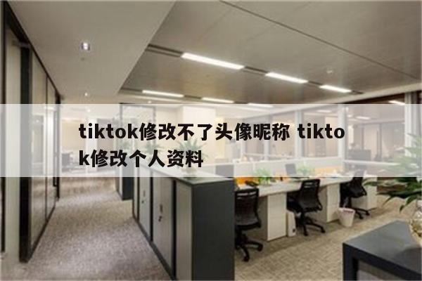 tiktok修改不了头像昵称 tiktok修改个人资料