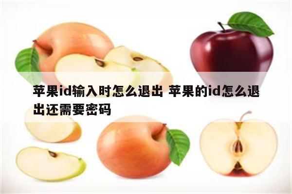 苹果id输入时怎么退出 苹果的id怎么退出还需要密码