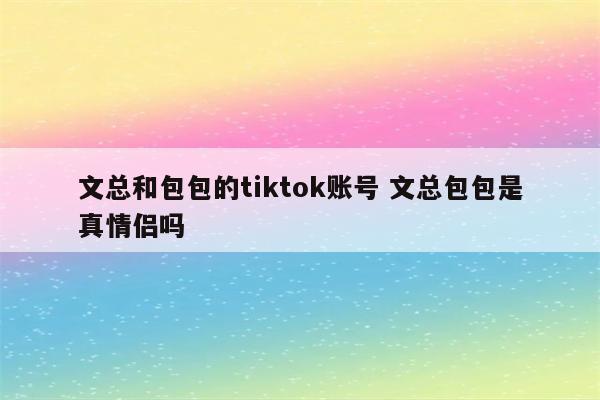 文总和包包的tiktok账号 文总包包是真情侣吗