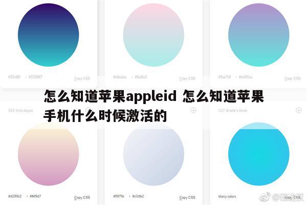怎么知道苹果appleid 怎么知道苹果手机什么时候激活的