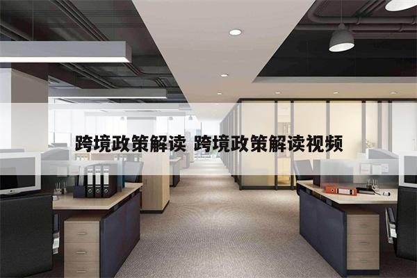 跨境政策解读 跨境政策解读视频