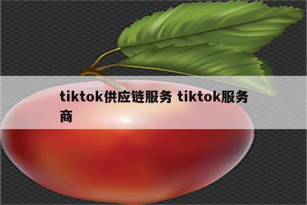 tiktok供应链服务 tiktok服务商