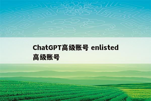 ChatGPT高级账号 enlisted高级账号