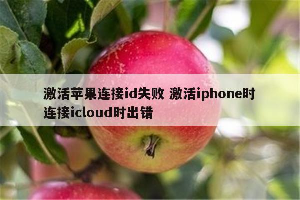 激活苹果连接id失败 激活iphone时连接icloud时出错