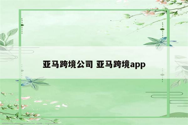 亚马跨境公司 亚马跨境app