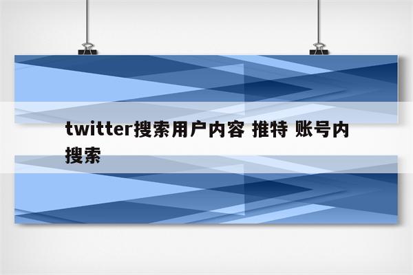 twitter搜索用户内容 推特 账号内搜索