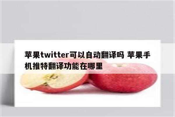 苹果twitter可以自动翻译吗 苹果手机推特翻译功能在哪里