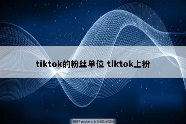 tiktok的粉丝单位 tiktok上粉