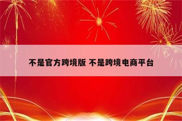 不是官方跨境版 不是跨境电商平台