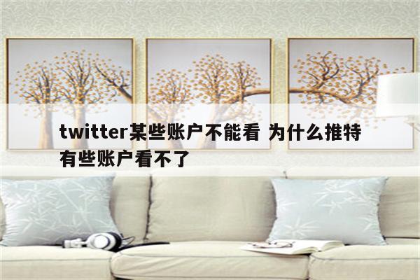 twitter某些账户不能看 为什么推特有些账户看不了