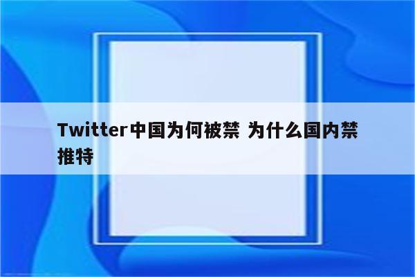 Twitter中国为何被禁 为什么国内禁推特