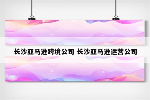 长沙亚马逊跨境公司 长沙亚马逊运营公司