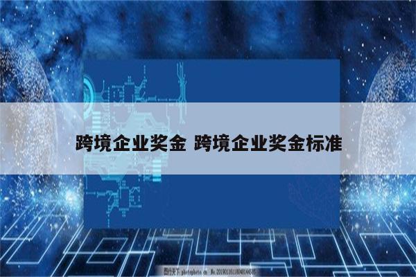 跨境企业奖金 跨境企业奖金标准