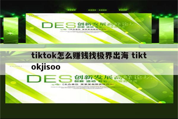 tiktok怎么赚钱找极界出海 tiktokjisoo