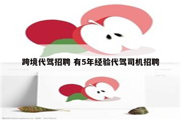 跨境代驾招聘 有5年经验代驾司机招聘