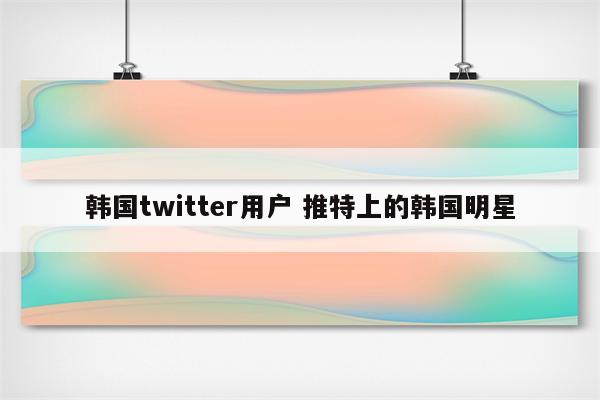 韩国twitter用户 推特上的韩国明星