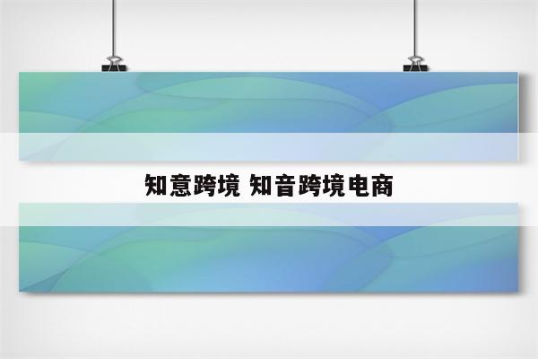 知意跨境 知音跨境电商
