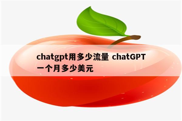 chatgpt用多少流量 chatGPT一个月多少美元