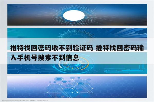 推特找回密码收不到验证码 推特找回密码输入手机号搜索不到信息